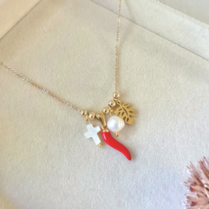 Create Your Perfect Look with Our Adjustable Pull-Thru Necklace - Customizable with 5 Charms of Your Choice