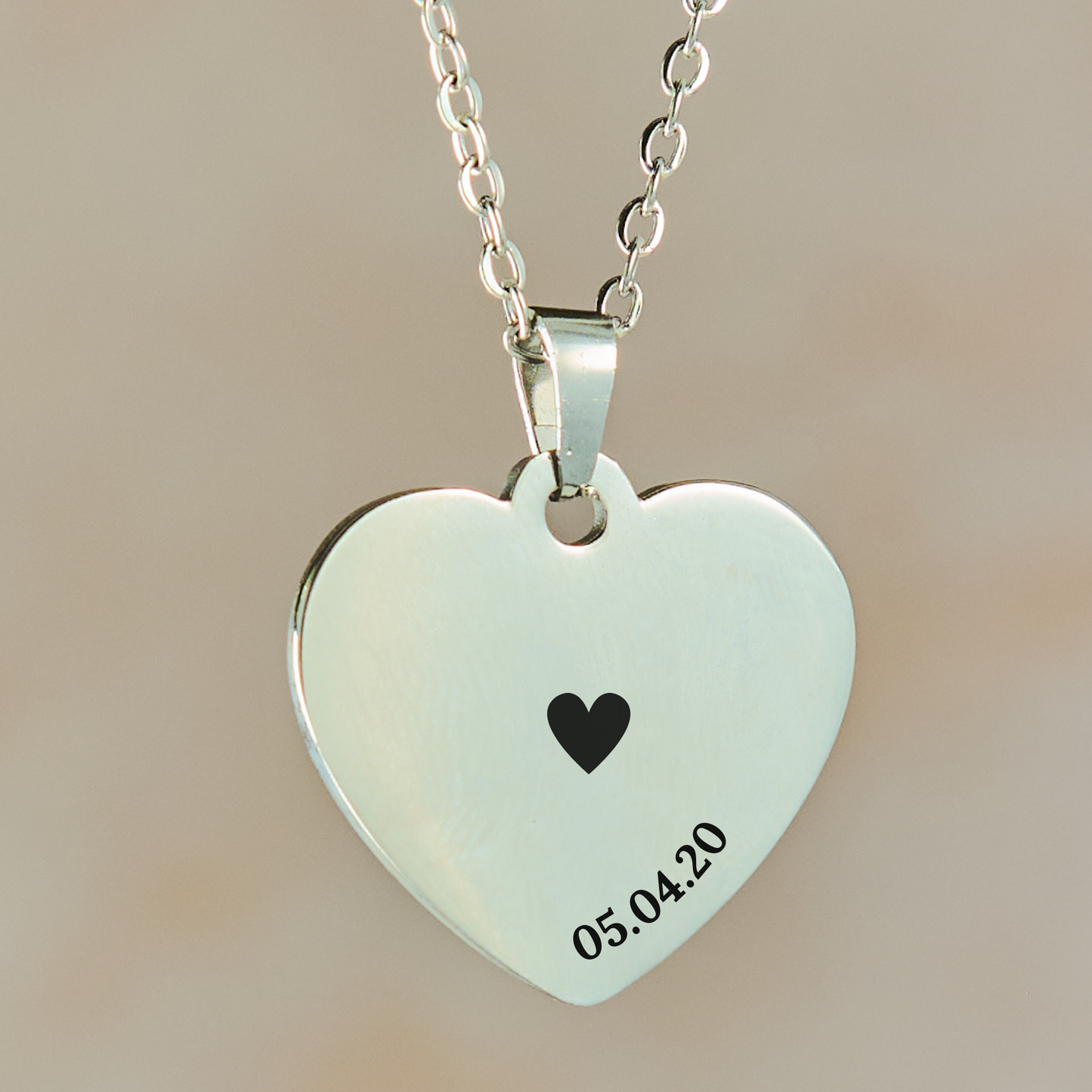 Customizable Heart Necklace - Silver, Gold, or Rose Gold - 16 Inches with 5cm Extender, Personalized with Text