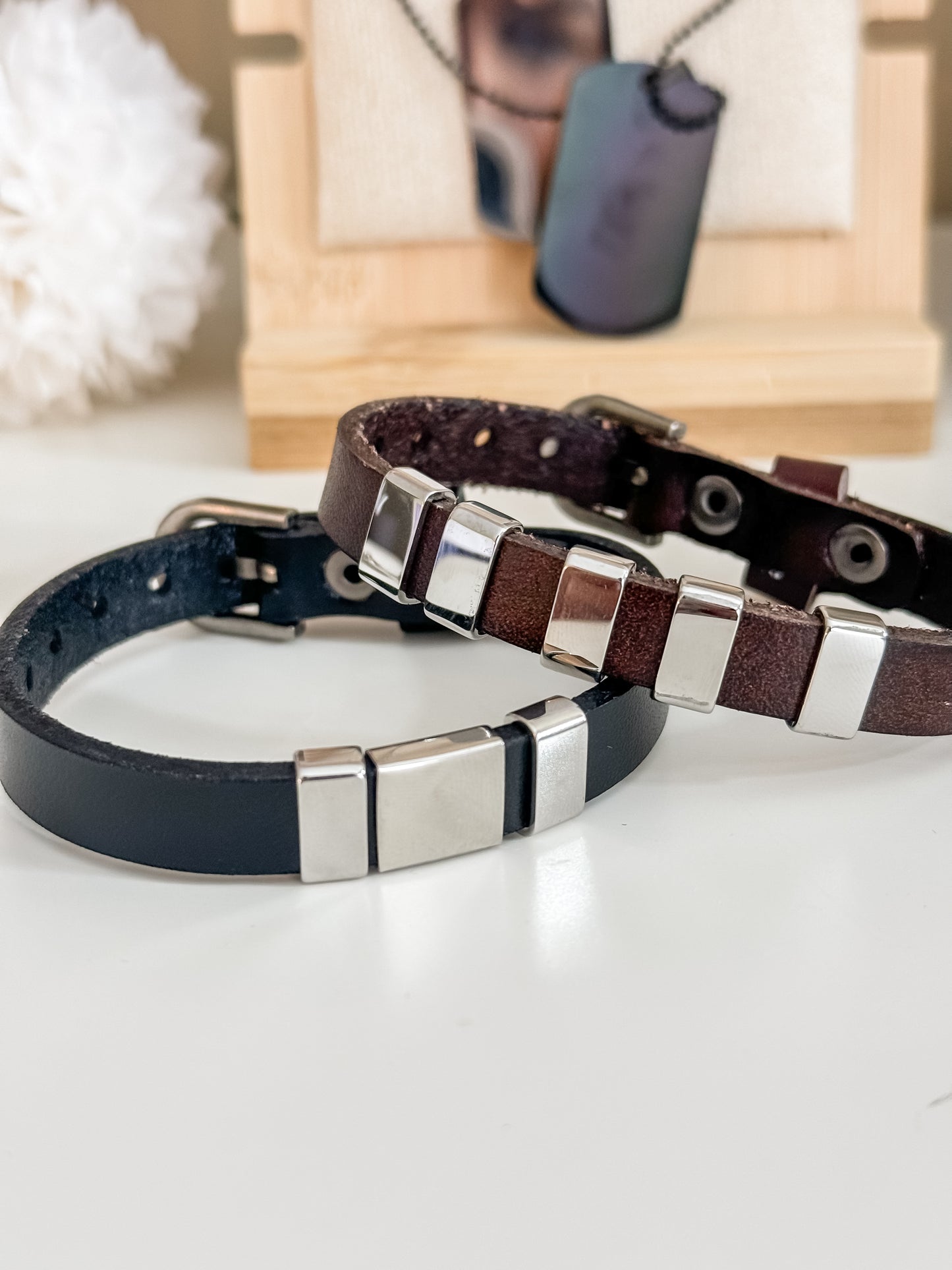 Memory Band - Personalized Leather Bracelet with Photo Engraving